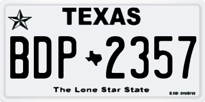 TX license plate BDP2357