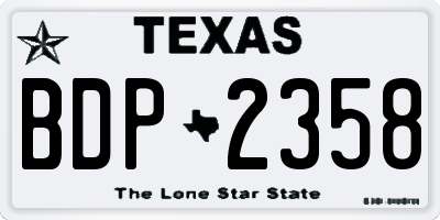 TX license plate BDP2358