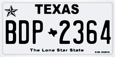 TX license plate BDP2364