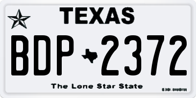 TX license plate BDP2372