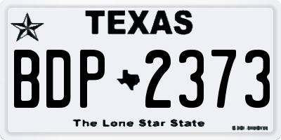 TX license plate BDP2373