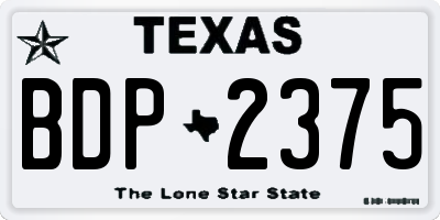 TX license plate BDP2375