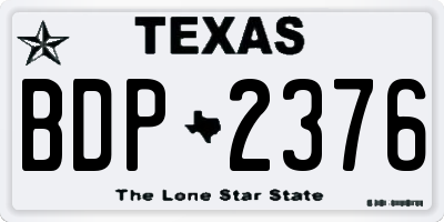 TX license plate BDP2376