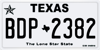 TX license plate BDP2382