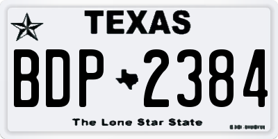 TX license plate BDP2384