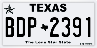 TX license plate BDP2391