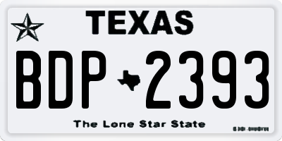 TX license plate BDP2393
