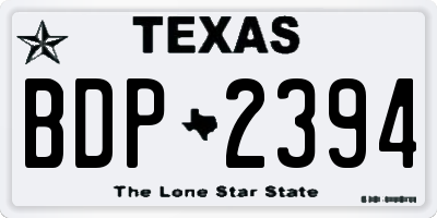 TX license plate BDP2394