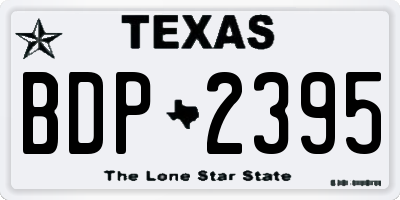 TX license plate BDP2395