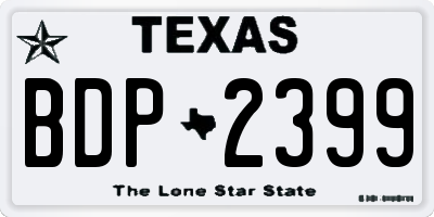 TX license plate BDP2399
