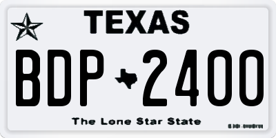 TX license plate BDP2400