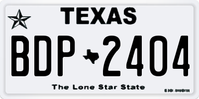 TX license plate BDP2404