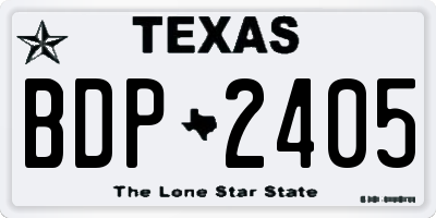 TX license plate BDP2405