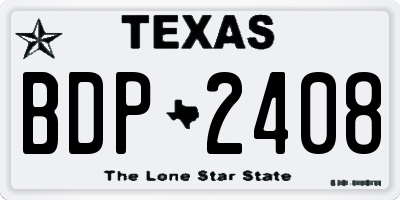 TX license plate BDP2408