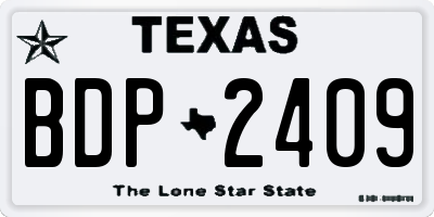 TX license plate BDP2409