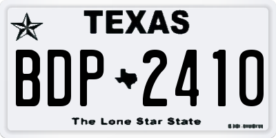 TX license plate BDP2410