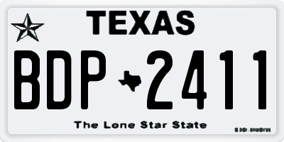 TX license plate BDP2411