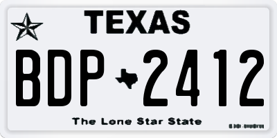 TX license plate BDP2412