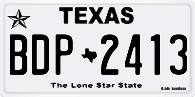 TX license plate BDP2413