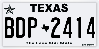TX license plate BDP2414