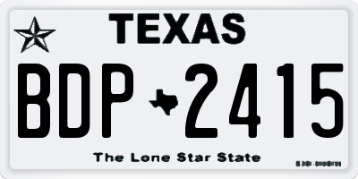 TX license plate BDP2415