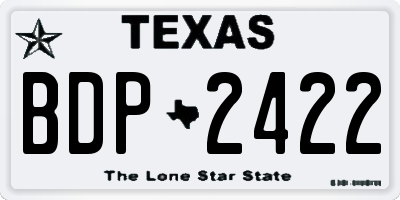 TX license plate BDP2422