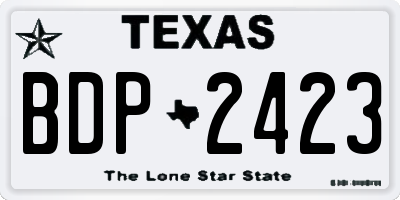 TX license plate BDP2423