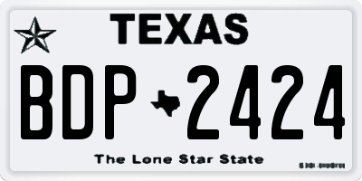 TX license plate BDP2424