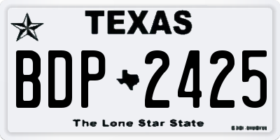 TX license plate BDP2425