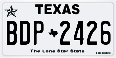 TX license plate BDP2426
