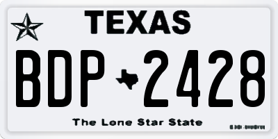 TX license plate BDP2428