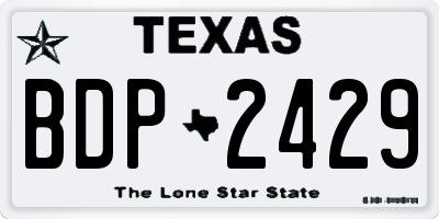 TX license plate BDP2429