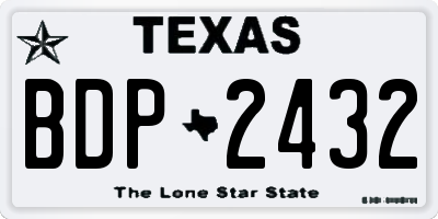TX license plate BDP2432