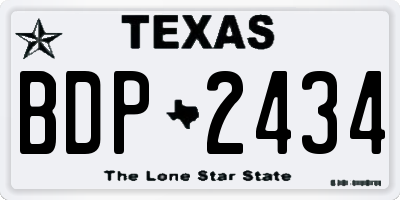 TX license plate BDP2434