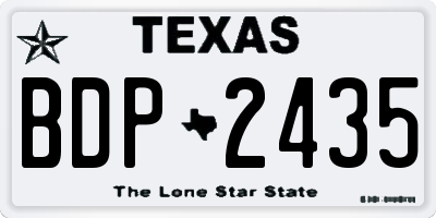 TX license plate BDP2435