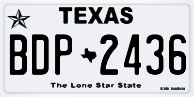 TX license plate BDP2436