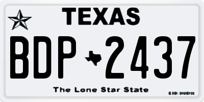 TX license plate BDP2437