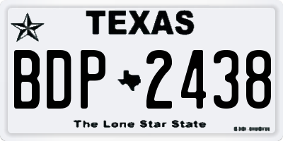 TX license plate BDP2438