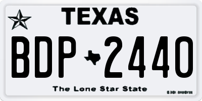 TX license plate BDP2440