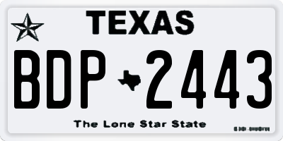 TX license plate BDP2443