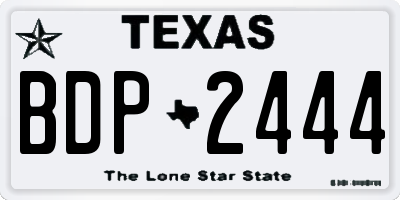 TX license plate BDP2444