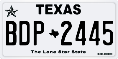 TX license plate BDP2445