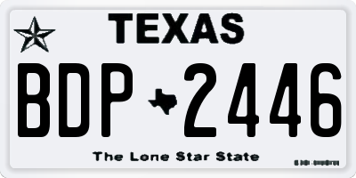 TX license plate BDP2446