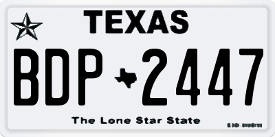 TX license plate BDP2447