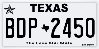 TX license plate BDP2450