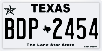 TX license plate BDP2454