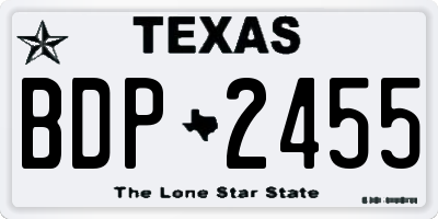 TX license plate BDP2455