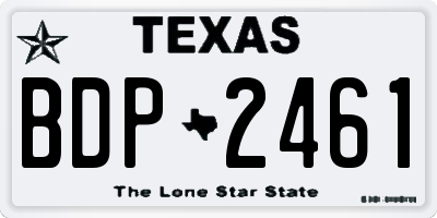 TX license plate BDP2461