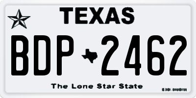 TX license plate BDP2462
