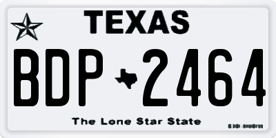 TX license plate BDP2464